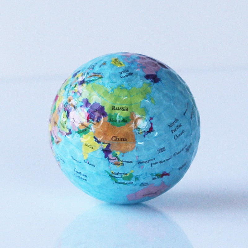 Globe Map Print Earth Golf Balls
